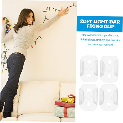Hemobllo 100pcs Led Strip Light Clips Led Bracket for Easy Installation Fixing Clips for Rope Lights Wall and Cabinet Background Accessories Spacing