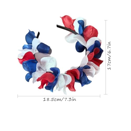 4th of July Headband Independence Day Hair Accessories Patriotic Hairband Simulated Flower Gifts Parade Party Supplies - color: Patriotic