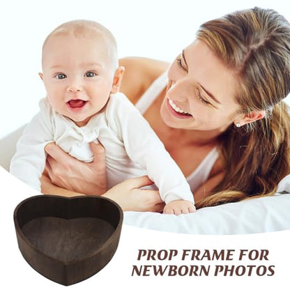 Heart Shaped Photography Props Baby Infant Photo Props Kids Baby Basket Kid Photo Posing Case Clothes Newborn Modeling Wood