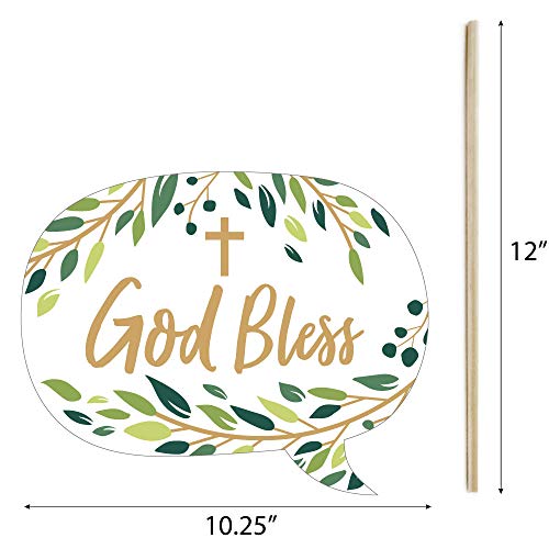 Big Dot of Happiness Elegant Cross - Religious Party Photo Booth Props Kit - 20 Count