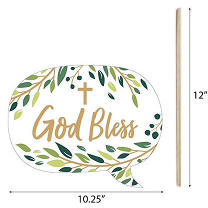 Big Dot of Happiness Elegant Cross - Religious Party Photo Booth Props Kit - 20 Count