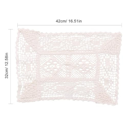 Simple Cotton Crochet Lace Tablecloth for Home Decor Dinner Table Wedding Outdoor Picnic Decorative Doilies Photo Props for Cake Dessert Food Styling