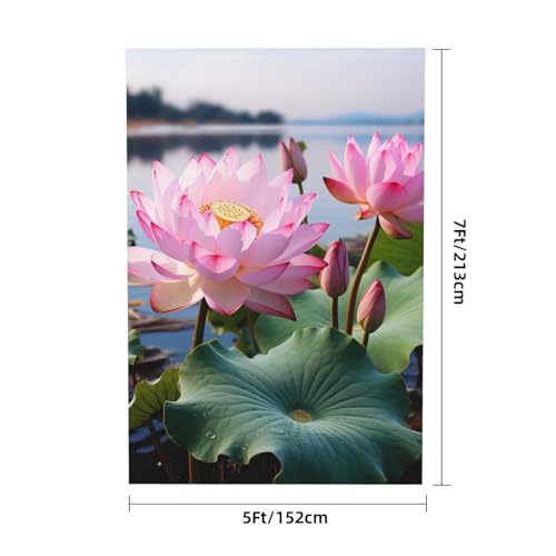 Lakeside Flowers Backdrop Background for Photography 5x7ft Photobooth Professional Photo Backdrop Curtains Video Photography Studio Photo Backgrounds Banner Booth Background Screen Parties - color: Lakeside Flowers