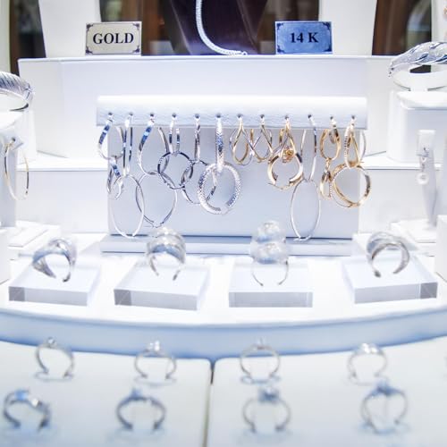 Remerry 8 Pieces Acrylic Display Block 2 x 2 x 1 Inch, 4 x 4 x 1 Inch Clear Polished Acrylic Square Display Cube Block Stand Holder for Rings Jewelry Ornaments - size: 2 x 2 x 1 Inch,4 x 4 x 1 Inch