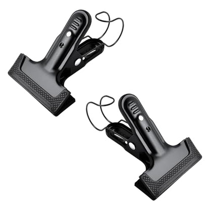2 Pack 4-1/4" Heavy Duty Spring Clamps Clips, Black Metal Rubber Hinge Clip File Clamps for Photography Background Stands, Home Improvement Projects (2.17" Opening, with Hooks) - color: 2 Pcs Black (With Hook)