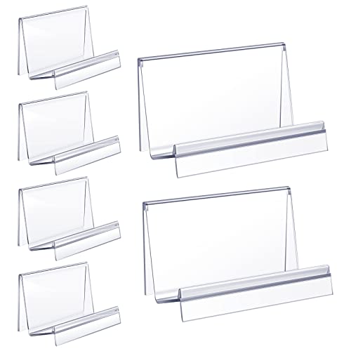 Qunclay 5 Pcs Acrylic Display Holder 5.5 x 3.3 x 3 Inches Clear Purse Stand Phone Stand Glasses Holder Card Organizer for Clutches Wallet Bag Cosmetic Store Business Display