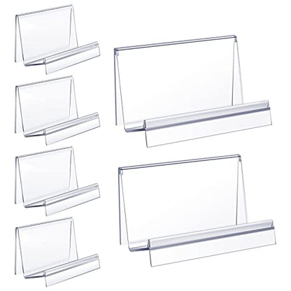 Qunclay 5 Pcs Acrylic Display Holder 5.5 x 3.3 x 3 Inches Clear Purse Stand Phone Stand Glasses Holder Card Organizer for Clutches Wallet Bag Cosmetic Store Business Display