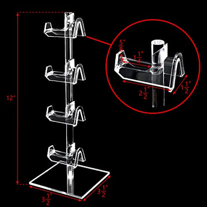 MOOCA 2-Piece Premium Acrylic Eyeglasses Frame Riser Display Stand, Sunglasses Rack ,Sunglasses Rack Holder, Acrylic Eyewear Display, 4 Frames for Each Holder - color: 4 Frame Stand, 2 pcs