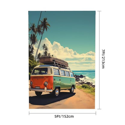 Summer Road Trip Backdrop Background for Photography 5x7ft Photobooth Professional Photo Backdrop Curtains Video Photography Studio Photo Backgrounds Banner Booth Background Screen Parties - color: Summer Road Trip