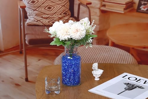 LAIDANLA 500PCS Blue Acrylic Gems Vase Fillers Fake Ice Cubes Plastic Diamonds Fake Crushed Rocks for Centerpiece DIY Craft Party Table Scatter Prop Wedding Aquarium Fish Tank Decoration - color: Blue
