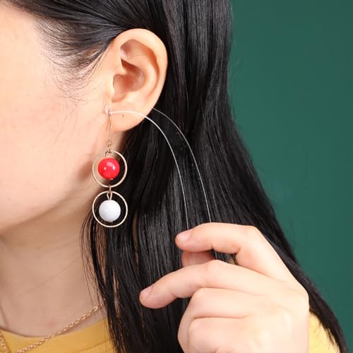 Transparent Acrylic Earring Try on Sticks Strip Ear Stud Hoop Try-Free Earrings Jewelry Display Holder Props Tool for Mall Retail Store 8PCS - color: Curved