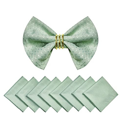 Cloth Napkins Set of 8 – Square 17x17 Inch Jacquard Fabric Polyester Washable Reusable Cloth Napkins for Kitchen Dinner Dining Restaurants Wedding Party Banquet (Sage Green) - color: Sage Green