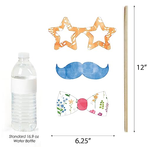 Big Dot of Happiness Wildflower Baby Shower Photo Booth Props Kit - Premium 20-Piece Set with Sticks, DIY Party Decorations, Professional Studio Quality - color: Wildflower