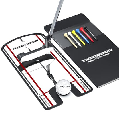 THIODOON Golf Putting Mirror - 3mm Ultra-Thin Alignment Putting Training Aid for Correcting Eye & Shoulder Position | Anti-Scratch Acrylic Surface with Portable Carry Bag for Home & Green Practice