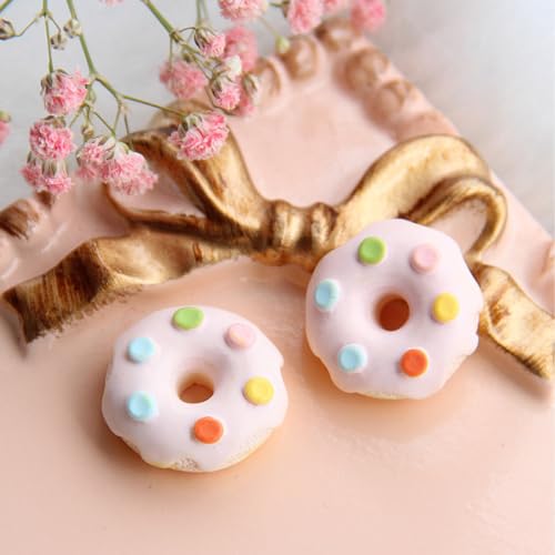 50Pcs Artificial Simulated Cake Desserts, Artificial Donuts, Fake Desserts for Craft Decorations, Photography Props, Home Decor, DIY Design Accessories, Keychain Decorations(Pink3) - color: Pink3, size: 50Pcs