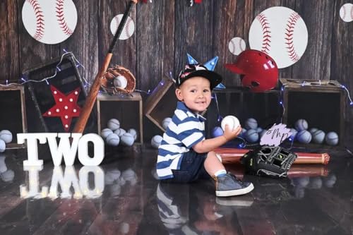 Kate 7x5ft Happy Birthday Baseball Backdrops for Photographers Boys Home Party Decoration Brown Wood Wall Background Photo Studio Props