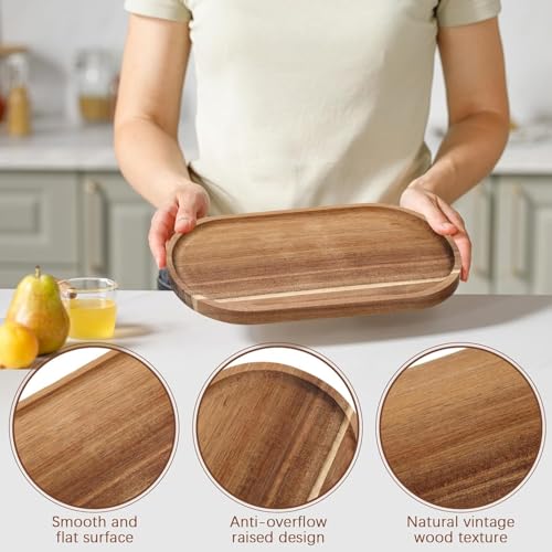 Linwnil Wood Serving Trays 12x5.5 Inch Charcuterie Boards Oval Wooden Plates Wood Serving Platter Cheese Dinner Plates Bulk for Dessert Snack Bread Fruit Appetizer Dishes ((12" x 5.5"_8 Pack) - size: 12" x 5.5"_8 Pack