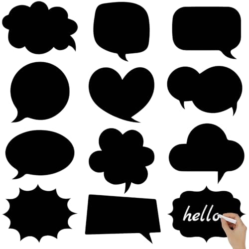 Konsait 24 PCS Large Blank Photo Booth Props, Writable Chalkboard Black Cards Make Your Own Photo Props Wedding Photo Booth Props Birthday DIY Photo Booth Picture Props