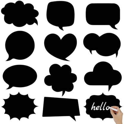 Konsait 24 PCS Large Blank Photo Booth Props, Writable Chalkboard Black Cards Make Your Own Photo Props Wedding Photo Booth Props Birthday DIY Photo Booth Picture Props