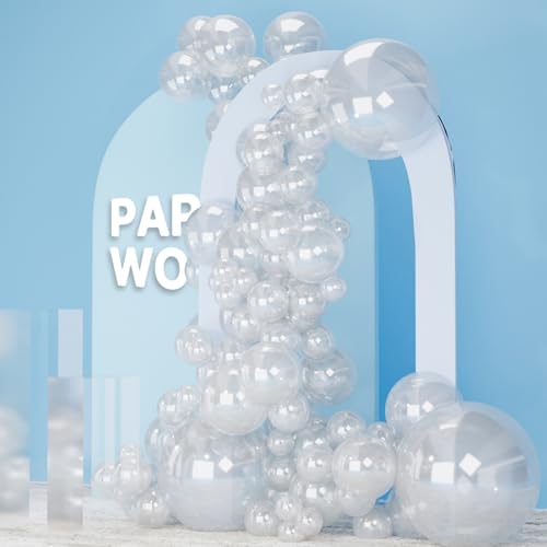 PartyWoo Clear Balloons 85pcs Different Sizes of 18 12 10 5 Inch Transparent Balloon Arch Kit for Graduation Wedding Baby Shower Bridal Shower Anniversary Birthday Party Decorations Clear-Y2 - color: Clear-y2