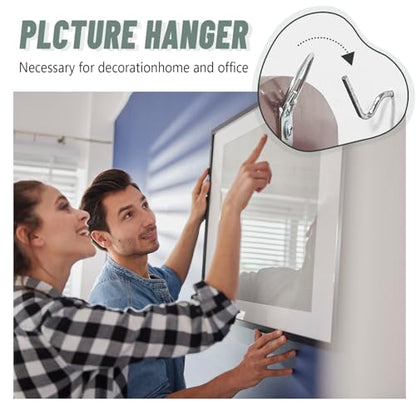 Super Hooks Picture Hanger,Gorilla Hooks - Hang Art, Clock, Shelves, Mirrors, Frames, or Planters for Home and Office Decorations-30pcs - style: Silver