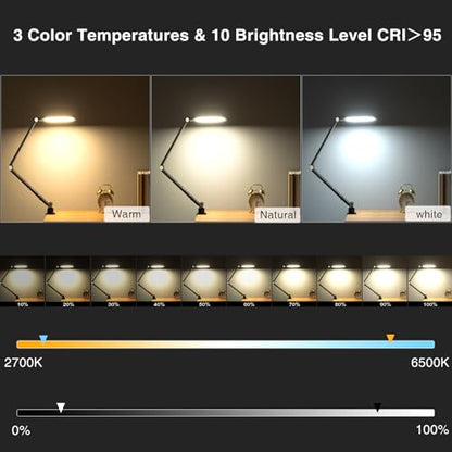2 Packs Video Conference Light for Computer, 15W LitONES Desk Light for Zoom Calls Meeting with C-Clamp & Metal Swing Arm, Podcast Lighting Kit with Remote, Memory & Timing CRI＞95 - color: Black-2 packs