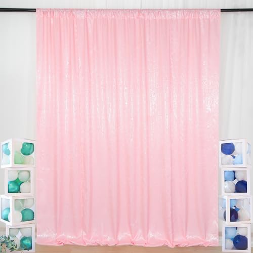 ShinyBeauty Pink Sequin Backdrop 7x7FT - Sparkling Party Photo Booth Background with Rod Pocket, Birthdays, Weddings, Christmas Decorations - color: Pink, size: 7FTx7FT