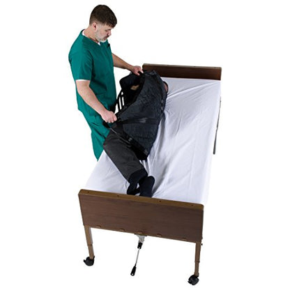 Patient Aid Positioning Sheet with Handles (PA45048) for Moving and Turning Patients in Bed, with 3-Layer Nylon Fabric for Comfort and Protection, 4 Ergonomic Straps for Fast and Safe Repositioning - size: 48" x 40"