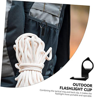 Flashlight Ring Outdoor Tools Handheld Flashlights Tools Gear Stand Film Prop Nylon Flashlight Holder Auxiliary Lighting Tool Adapter Compatible - color: Black