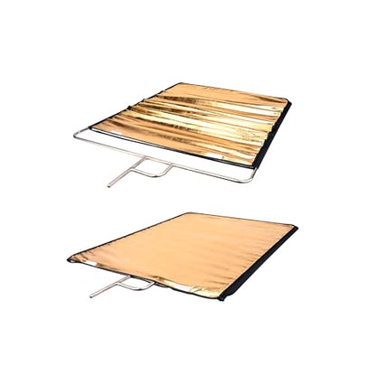 Photography Light Reflector Flag Kit, 35x47inches/90x120cm, 4-in-1 Gold/Silver/Black/White Diffuser and Translucent Diffuser, Foldable Stainless Steel Frame
