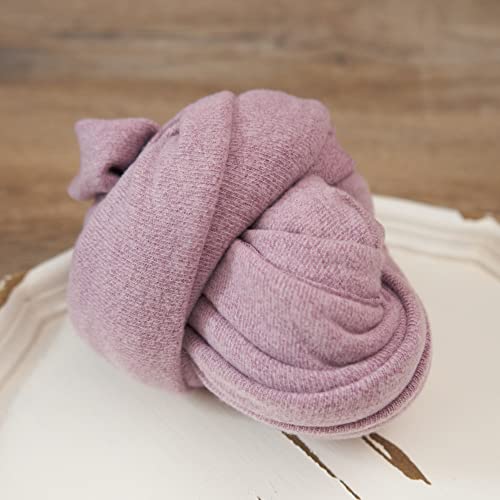Zeroest Newborn Photography Wraps with Hat Baby Photo Outfit Girl Stretch Blanket Infant Boy Props for Baby Photo Shoot - color: Purple