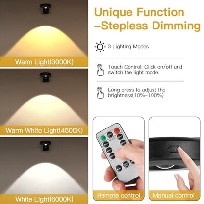 3pack Battery Picture Lights for Wall ,Painting Light Rechargeable with Remote&Motion Sensor 2in1,Wireless Display Art Light Dimmable,Led Accent Wall Light Highlight Picture with 3 CCT for Gallery