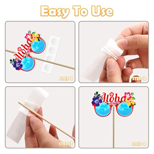 Hawaiian Party Decorations, Kaluofan 30PCS Hawaii Photo Booth Props, Beach Party Photo Booth, Hawaiian Beach Pool Birthday Party Decorations Selfie Props