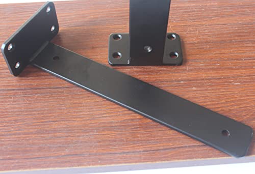 4 Pack - 11 inch Black Hidden L Shelf Bracket (1/5 Inch Thicked) Iron Floating Shelf Brackets Rustic Industrial Metal Brackets for Shelf Support - size: 11 Inch, style: Black 4 Pack
