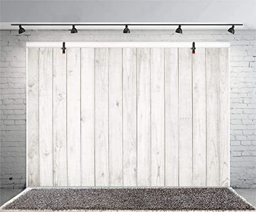 Yeele 12x8ft Vintage Wood Backdrop Retro Rustic White and Gray Wooden Floor Background for Photography Kids Adult Photo Booth Video Shoot Vinyl Studio Props