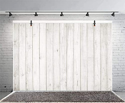 Yeele 12x8ft Vintage Wood Backdrop Retro Rustic White and Gray Wooden Floor Background for Photography Kids Adult Photo Booth Video Shoot Vinyl Studio Props