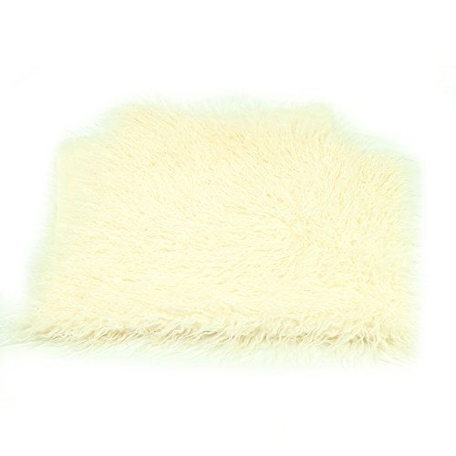 Newborn Photo Props Faux Fur Soft 29.5x19.7 inch Baby Boy Girl Photo Blanket Studio Backdrop Photo Mat White - color: 29.5x19.7 Inch White