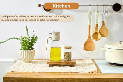 X-Small 8.5" Acacia Wood Riser Pedestal Stand, Farmhouse Bathroom and Kitchen Sink Decor, Decorative Wood Tray for Counter, Soap Dish Holder, Vanity Tray (XS: 8.5" x 4.0" x 1.57") - size: X-Small:8.5"x4.0"