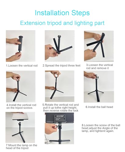 2 Pack LED Photo Lighting kit with Stand 2800-6500K Dimmable Photoshoot Lights for Product Photography,12" Background Lights for Streaming,Video Recording, Food Picture,Content Creators