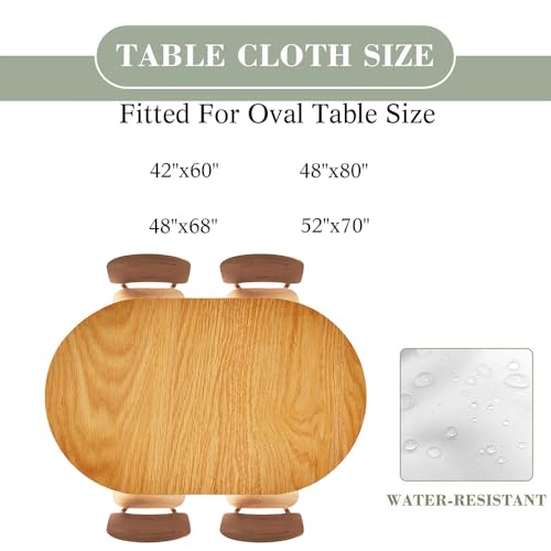 Wood Texture Background Fitted Oval Tablecloth, Waterproof Band Elastic Edge Table Cloth for Restaurant Banquets, Picnics, Tables Cover, Fits 48"x68" Oval TablesStyle 43 - color: Wood Texture -11, size: 68" x 48" (Oval)