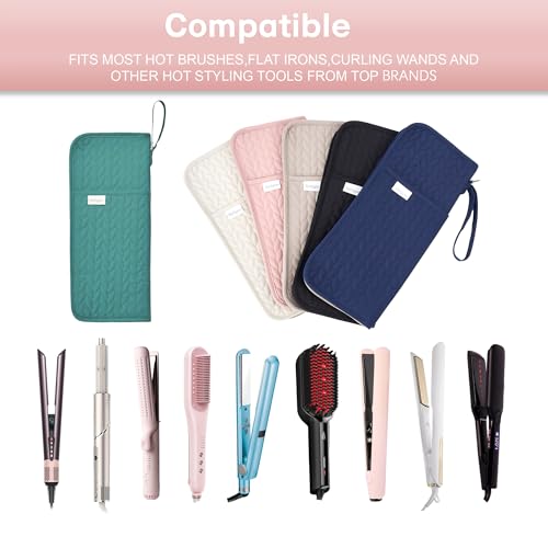 KarSyon Hot Tools Organizer Heat Resistant Mat Case Hair Tools Holder Travel Bag Portable Hair Styling Tools Cover Pouch for Curling Iron,Flat Iron,Hair Straightener (Teal) - color: Teal