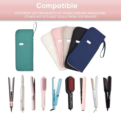 KarSyon Hot Tools Organizer Heat Resistant Mat Case Hair Tools Holder Travel Bag Portable Hair Styling Tools Cover Pouch for Curling Iron,Flat Iron,Hair Straightener (Teal) - color: Teal