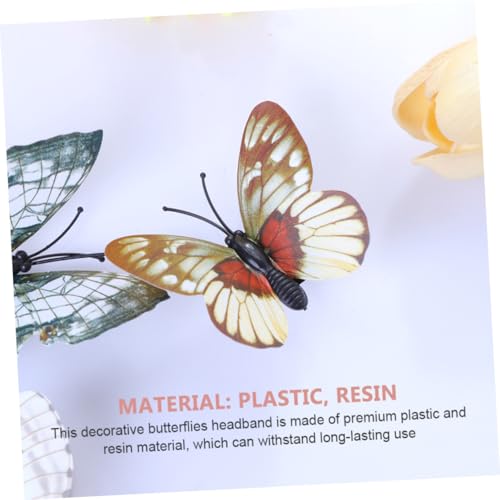 2 Pieces Bridal Butterfly Headbands for Women, Solid Color Hairbands in Blue and Neutral, Wedding Photo Props and Creative Hair Accessories for Brides