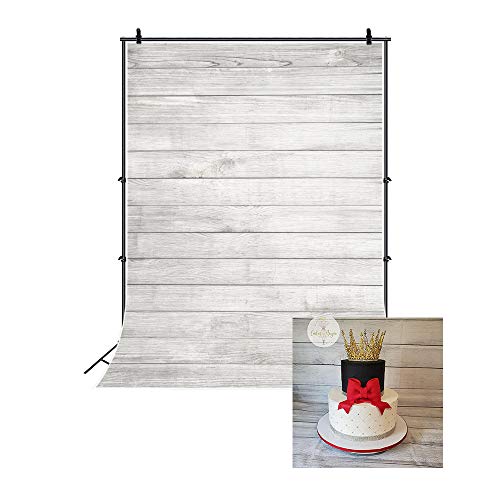 3x5ft Wood Backdrops for Photography White Wooden Board Vintage White Wood Floor Backdrops Baby Shower Birthday Cake Table Photography Backgrounds Newborn Photos Kids Adult Portrait Studio Props