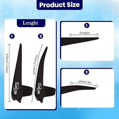 Beauty & Crafts 2PC Pro Hair Parting & Sectioning Rings-Stainless Steel Finger Tool for Precise Hair Styling and Extension Installations - Straight & 1 Curved Ring with Carrying Box (Black) - color: Ring Black