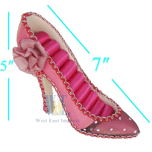 Ring Holder High Heel Shoe Design Fashion Jewelry Organizer Display Birtyday Gift (Fuchsia) - color: Fuchsia