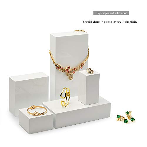 Oirlv Solid Wood Minimalism Style Jewelry Display Stand Showcase Jewelry Organizer Square Holder(SM05202) - color: SM05202