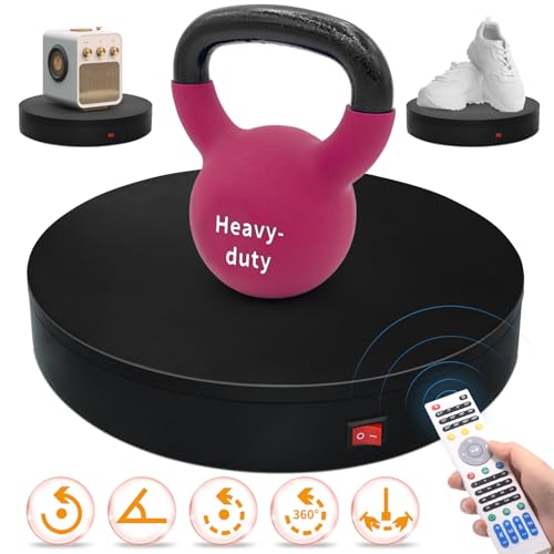15.8In Remote Motorized Electric Turntable Rotating Display Stand Rotating Platform Photography Turntable motorized lazy susan base giratoria para for Photography,3D Scanner,(Load Range:132~400lbs) - size: 15.8inch/Black/400Lbs Load