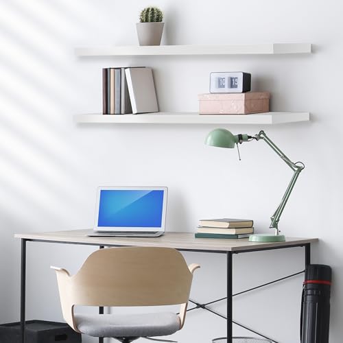 Sorbus Floating Shelves for Wall - 35 Inch Long Bathroom Shelves, Wall Decor for Bedroom, Kitchen, Living Room & Book Storage - Mounted Floating Shelf with Invisible Brackets (White, 2 Pack) | Long Wall Shelves, for Bedroom, Kitchen, Living Room, Bathroom