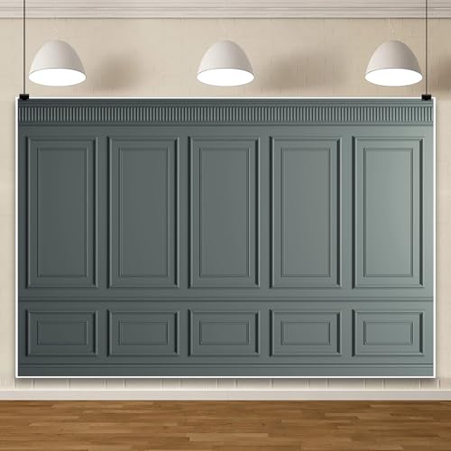AOFOTO Vintage Room Inside Backdrop Classic French Frame Dark Grey Walls Photo Background for Wedding Bridal Shower Party Banner Home Headboard Decor Wall Photo Studio Booth Props 6x4ft - color: dark gray, size: 6x4ft